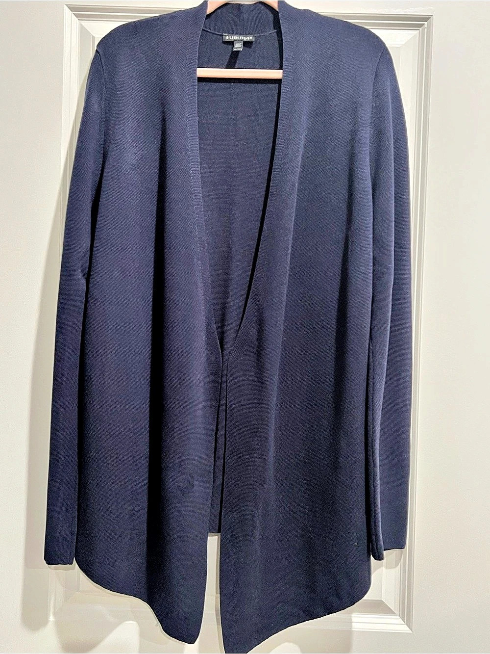 Eileen Fisher Tencel Silk Blend Angled Front Cardigan